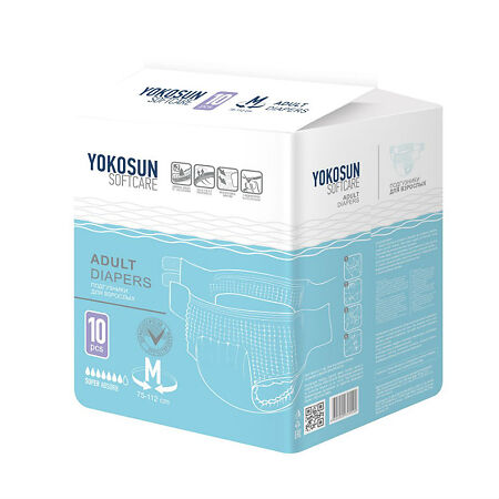 Изображение товара YokoSun Подгузники на липучках для взрослых р.М 10 шт