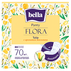 Купить Bella Прокладки Panty Flora Tulip гигиенические ежедневные с ароматом тюльпана 70 шт цена