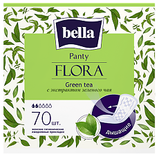 Изображение товара Bella Прокладки Panty Flora Green tea гигиенические ежедневные с экстрактом зеленого чая 70 шт