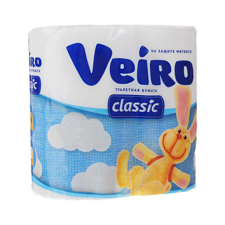 Veiro Туалетная бумага Classik 2-х слойная белая 4 шт