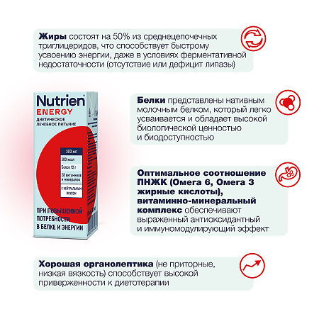 Нутриэн Энергия лечебное (энтеральное) питание с нейтральным вкусом 200 мл 1 шт