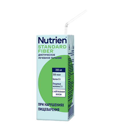 Изображение товара Нутриэн Стандарт с пищевыми волокнами (Nutrien Standard Fiber) нейтральным вкус лечебное питание 200 мл 1 шт