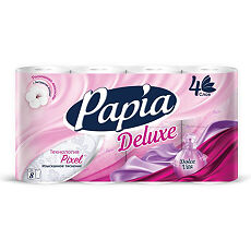 Изображение товара Papia Deluxe Туалетная бумага белая Dolce Vita четырёхслойная 8 шт