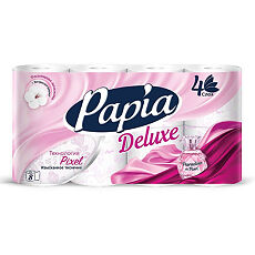 Купить Papia Deluxe Туалетная бумага белая Paradiso Fiori четырёхслойная 8 шт цена