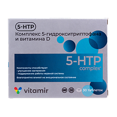 Купить Комплекс 5-гидрокситриптофана и витамина D Витамир таблетки покрыт.об. массой 165 мг 30 шт цена