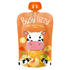 Купить Busy Lizzy Пюре яблоко, персик, манго (пауч) 6 мес. 100 г 1 шт цена