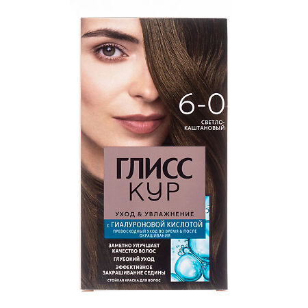 Изображение товара Gliss Kur Уход & Увлажнение Краска для волос 6-0 Светло-каштановый 1 шт