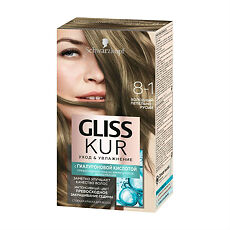 Купить Gliss Kur Уход & Увлажнение Краска для волос 8-1 Холодный пепельно-русый 1 шт цена