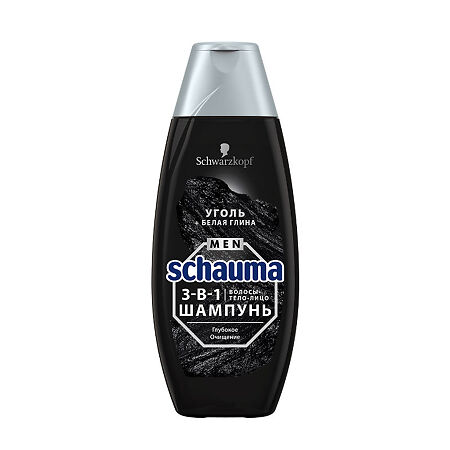 Schauma Men Шампунь для волос, тела и лица Глубокое очищение 3в1 400 мл 1 шт