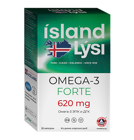 Lysi Омега-3 Форте 620 мг / Omega-3 Forte 620 mg капсулы массой 1000 мг 32 шт