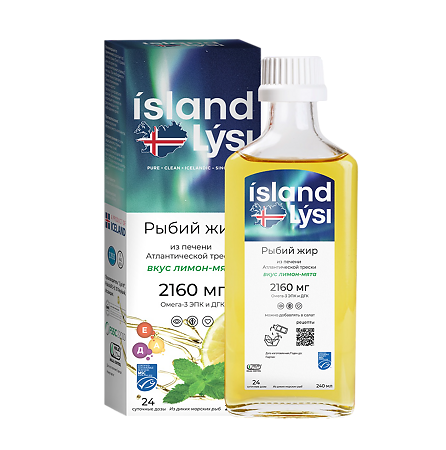 Lysi Рыбий жир 2160 мг со вкусом лимон-мята 1 шт