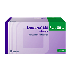 Изображение товара Телмиста АМ таблетки 5 мг+80 мг 28 шт