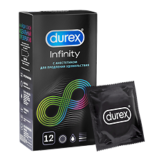 Купить Презервативы Durex Infinity гладкие с анестетиком 12 шт цена