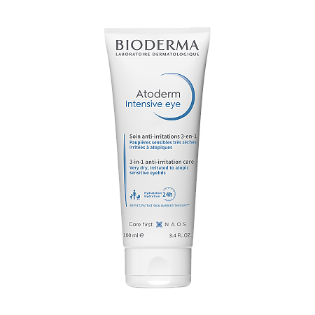 Bioderma Atoderm Интенсивный уход 3-в-1 для очищения питания и восстановления сухой раздраженной и атопичной чувствительной кожи век, 100 мл 1 шт