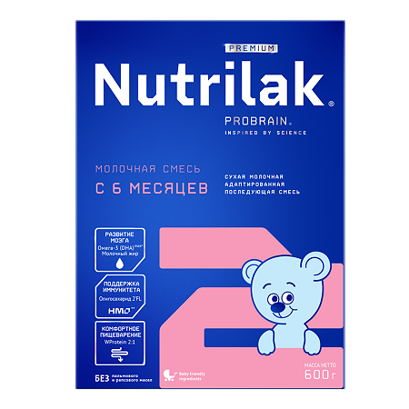 Nutrilak Premium 2 Сухая молочная смесь 6-12 мес 600 г 1 шт