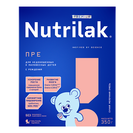 Nutrilak Premium ПРЕ Смесь молочная сухая для недоношенных и маловесных детей 350 г 1 шт