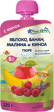Купить Fleur Alpine Пюре яблоко-банан-малина-киноа 8 мес., пауч 120 г 1 шт цена
