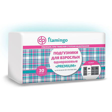 Flamingo Premium Подгузники для взрослых размер M 30 шт