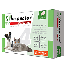 Купить Inspector Quadro для кошек и собак 2-8 кг таблетки 4 шт цена