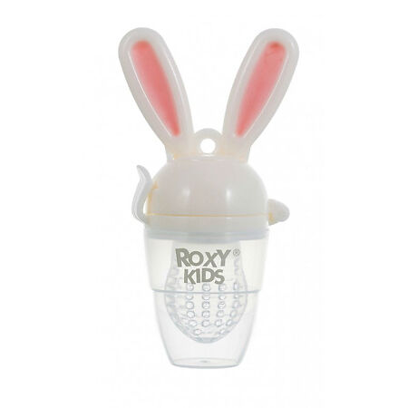 ROXY-KIDS Ниблер для прикорма малышей Bunny Twist с силиконовой сеточкой цвет розовый 1 шт