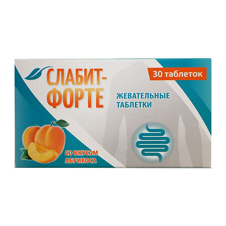 Слабит-Форте со вкусом абрикоса жевательные таблетки массой 0,5 г 30 шт