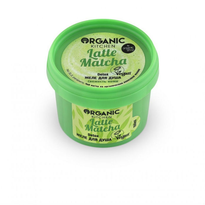 Organic Shop Kitchen Желе-Гель для душа Detox Latte matcha смягчающий ...