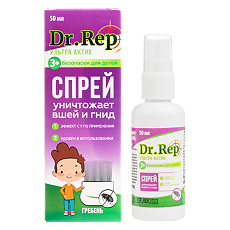 Изображение товара Доктор Реп Средство педикулицидное Парадиз Ультра спрей с гребнем 50 мл 1 шт