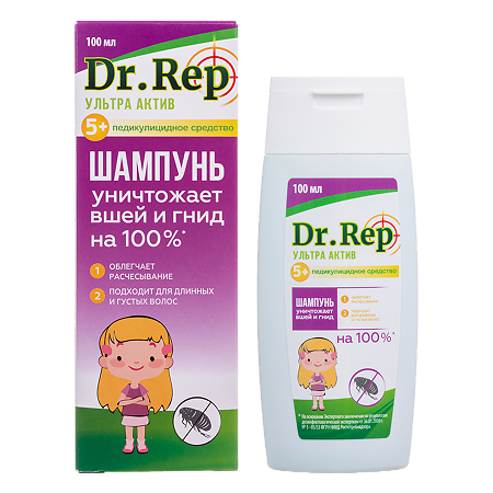 Доктор Реп Средство педикулицидное Мирролла перметрин ФОРА+ шампунь 100 мл 1 шт