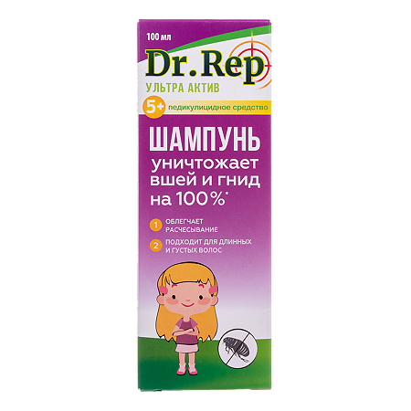 Доктор Реп Средство педикулицидное Мирролла перметрин ФОРА+ шампунь 100 мл 1 шт