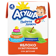 Купить Агуша Сок детский Яблоко осветленный с 4 мес 200 мл 1 шт цена