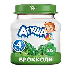 Купить Агуша Овощные пюре Брокколи с 4 мес стекло 80 г 1 шт цена