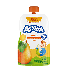 Купить Агуша Фруктовые пюре Груша с 4 мес пауч 90 г 1 шт цена