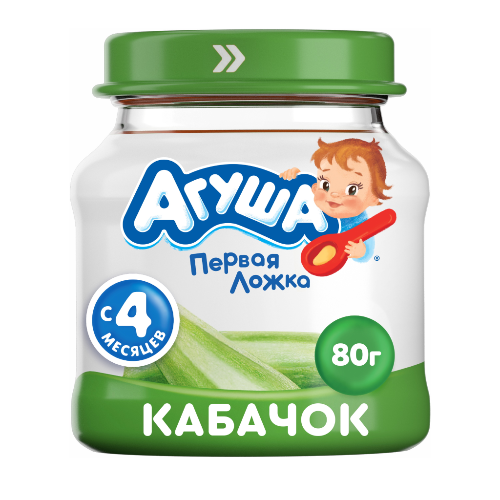 Агуша Овощные пюре Кабачок с 4 мес стекло 80 г 1 шт - купить, цена и ...