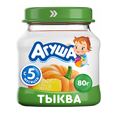 Купить Агуша Овощные пюре Тыква с 5 мес стекло 80 г 1 шт цена