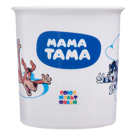 Изображение товара Пластиковая кружка МАМА ТАМА с ручкой 200 мл для малышей от 6 месяцев белая