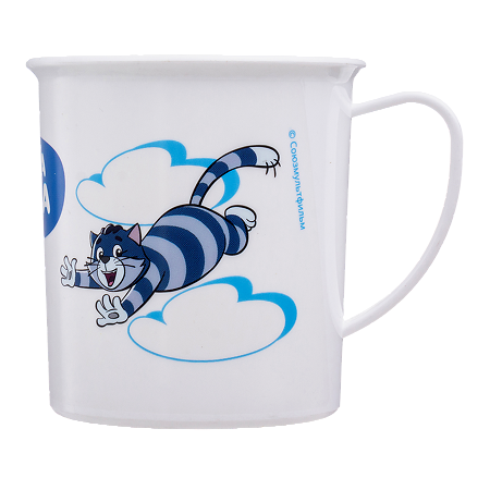 МАМА ТАМА Кружка пластиковая с ручкой 6 мес.+ белая 200 мл 1 шт