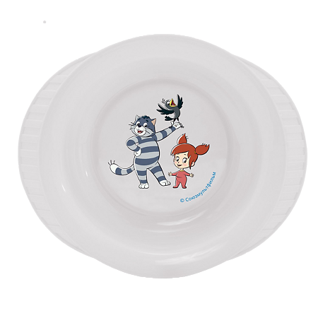 Изображение товара Пластиковая глубокая тарелка МАМА ТАМА на присоске для детей от 6 месяцев Белая