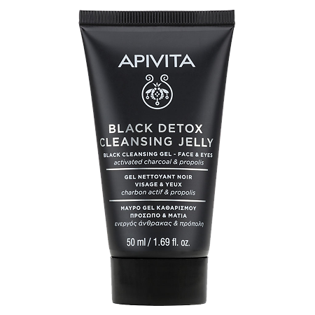Apivita Black Detox Гель для лица и глаз очищающий 50 мл 1 шт