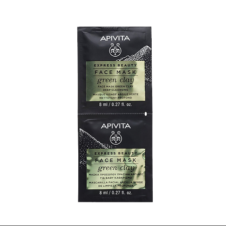 Apivita Express Beauty Маска для лица Green clay саше 8 мл 2 шт