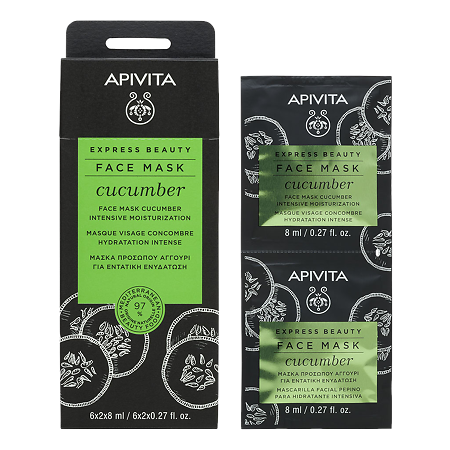 Apivita Express Beauty Маска для лица Cucumber Огурец саше 8 мл 2 шт