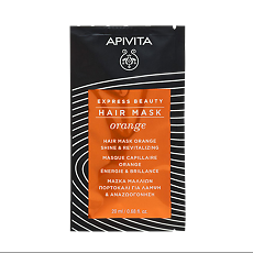 Купить Apivita Express Beauty Маска для волос блеск & жизненная сила с Апельсином саше 20 мл 1 шт цена