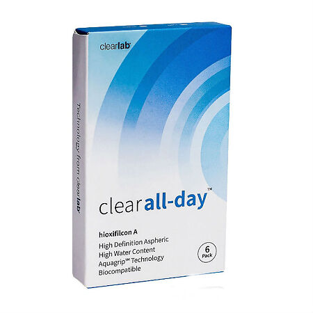 Контактные линзы Clear All-Day R8.6 на месяц -9,50 6 шт.