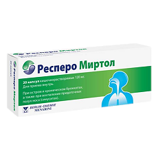 Купить Респеро Миртол капсулы кишечнорастворимые 120 мг 20 шт цена