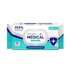 Купить Smart Medical Салфетки дезинфицирующие с клапаном 50 шт цена