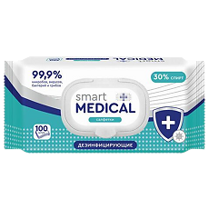 Изображение товара Smart Medical Салфетки дезинфицирующие с клапаном 100 шт