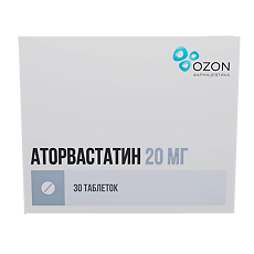 Купить Аторвастатин таблетки покрыт.плен.об. 20 мг 30 шт цена