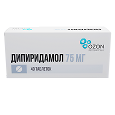 Изображение товара Дипиридамол таблетки покрыт.плен.об. 75 мг 40 шт