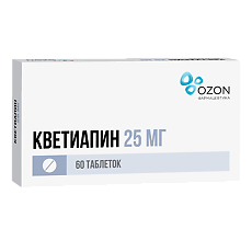 Купить Кветиапин таблетки покрыт.плен.об. 25 мг 60 шт цена
