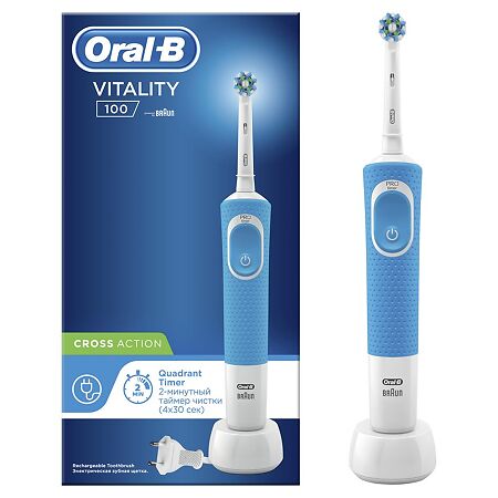 Oral-B Электрическая зубная щетка Vitality D100.413.1 CrossAction Blue 1 шт
