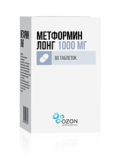 Купить Метформин Лонг таблетки с пролонг высвобождением 1000 мг 60 шт цена
